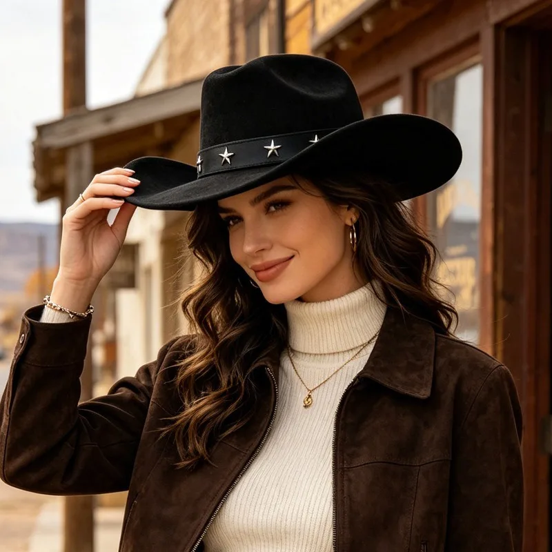 Vintage Fashion Eu - Topi Koboi Wanita Model Lebar, Bahan