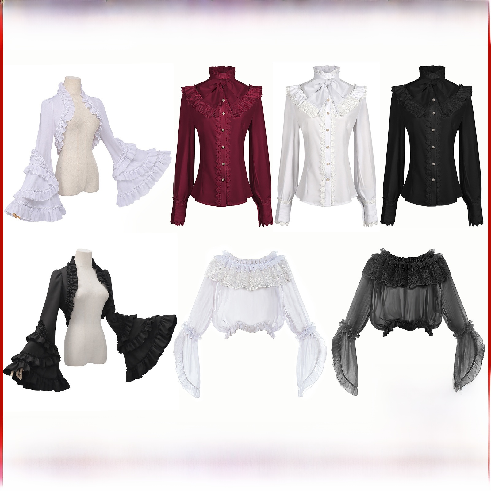 Vintage Victorian Fashion - Kemeja Wanita Gaya Gotik Era Victoria