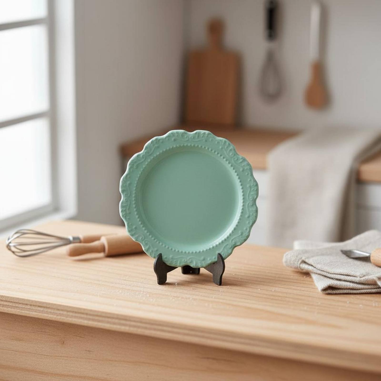 Vintage Fashion Plates Toy - Piring Makan Miniatur Desain Vintage Dekoratif,