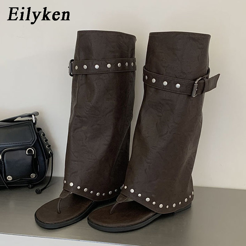 Vintage Old Fashion - Eilyken Sepatu Bot Setinggi Lutut Wanita