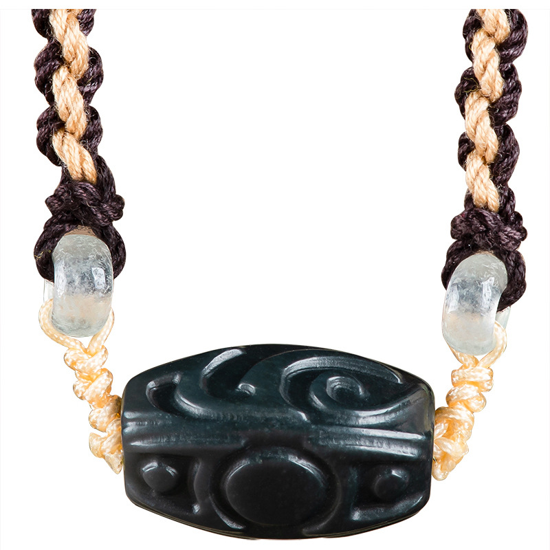 Vintage Fashion Jewelry - Kalung Liontin Manik Ukiran Giok Hetian
