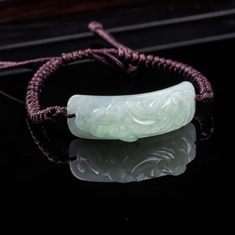 Vintage Fashion Jewelry - Gelang Giok Burma Pixiu Ukiran Rajutan