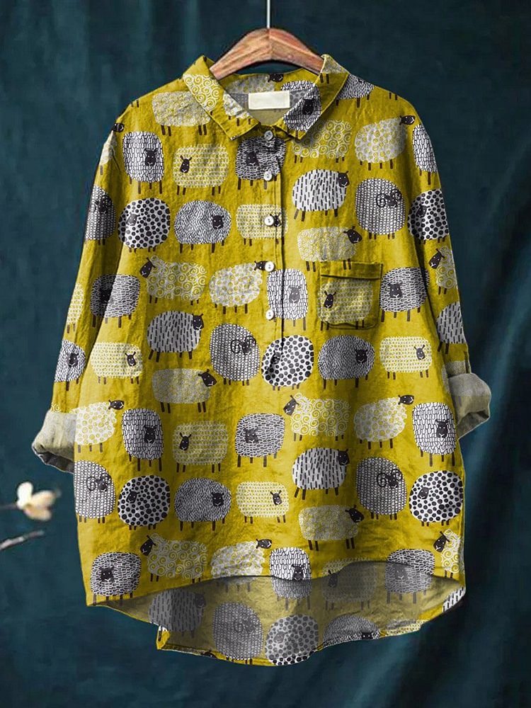 Vintage Fashion Patterns - Kemeja Saku Lengan Panjang Kerah Wanita