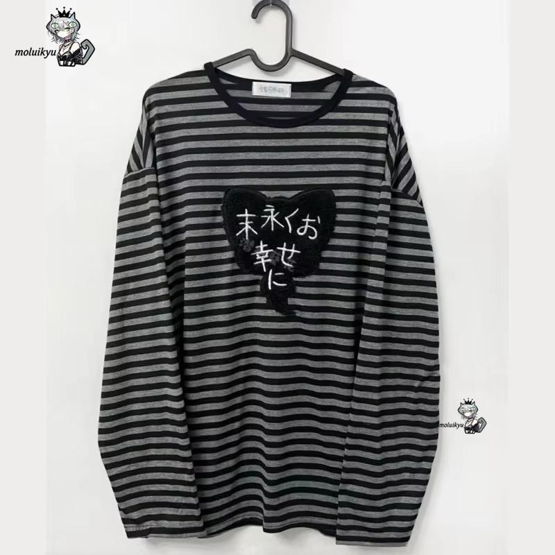 Vintage Y2K - Kaos Lengan Panjang Kerah O Vintage