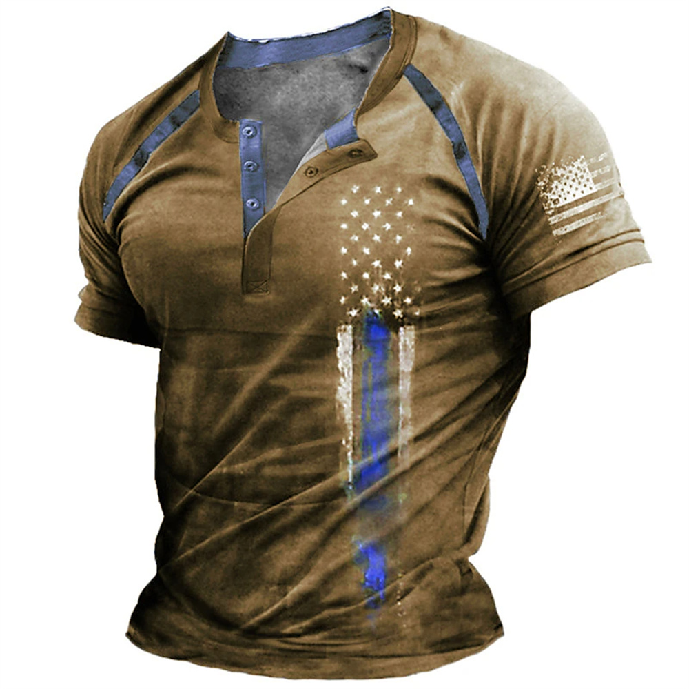 Vintage Old Fashion - Kaos Henry Pria Motif Bendera Amerika