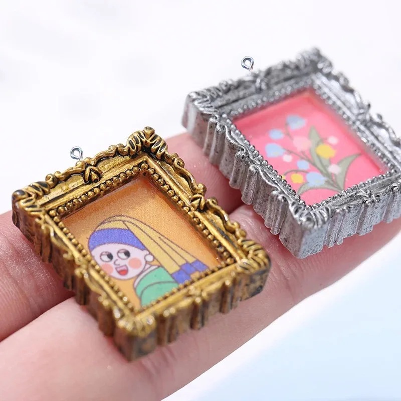 Vintage Fashion Photos - 10 Buah Liontin Bingkai Foto Resin