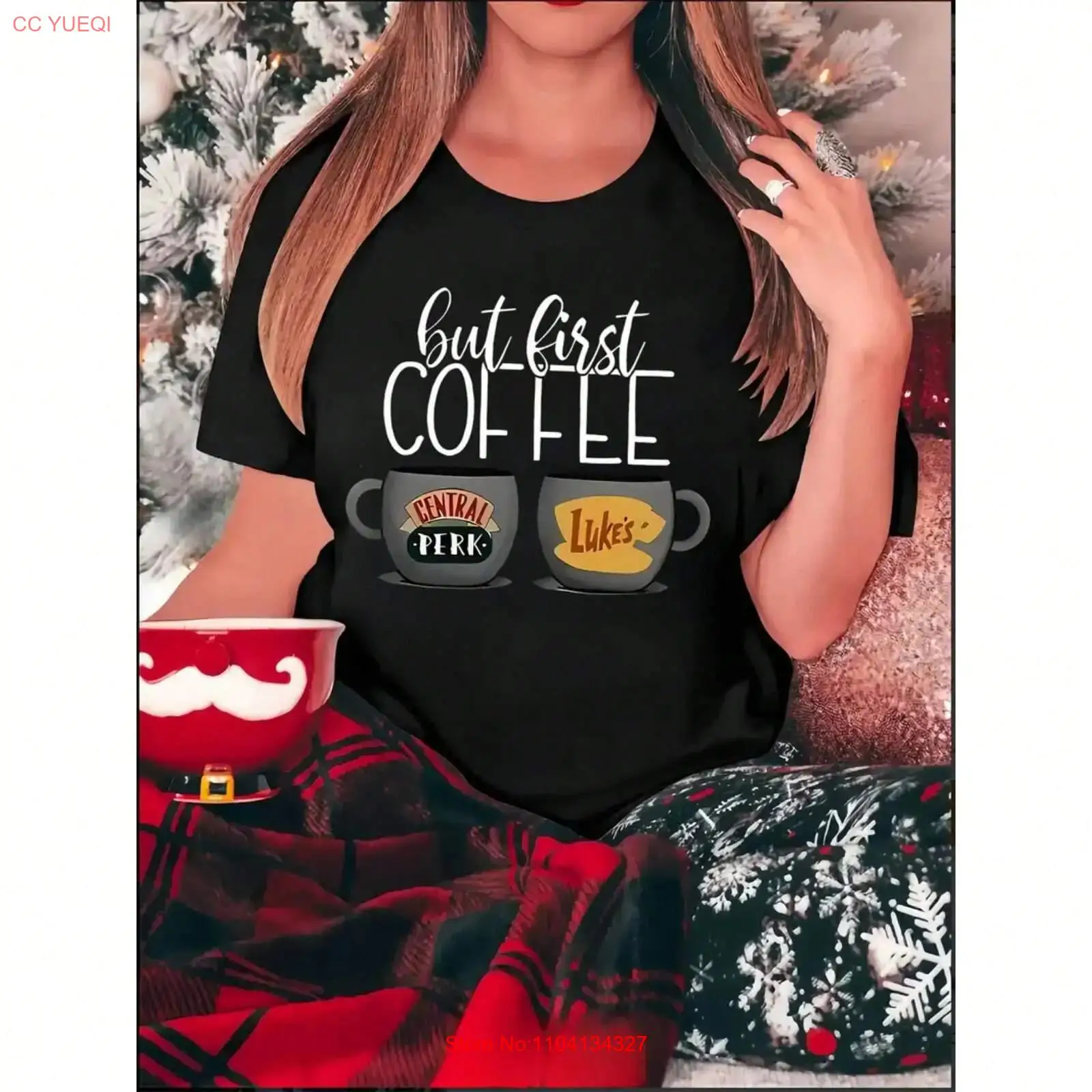 Vintage Fashion Patterns - Kaos wanita modis bermotif huruf cangkir