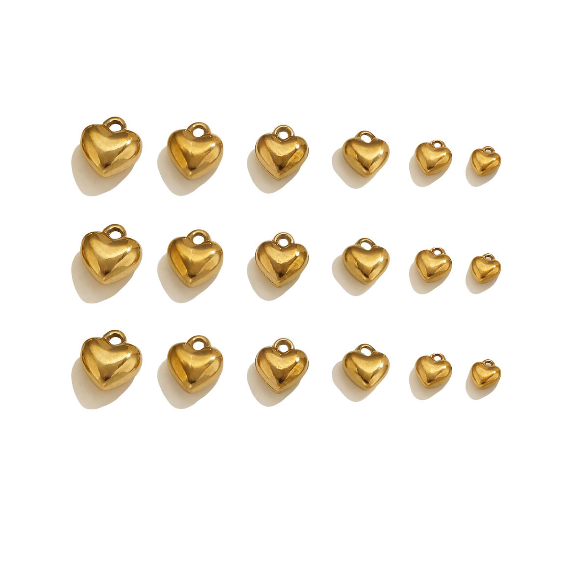 Vintage Fashion Wholesale - 20Pcs Liontin Hati 3D Solid 18K