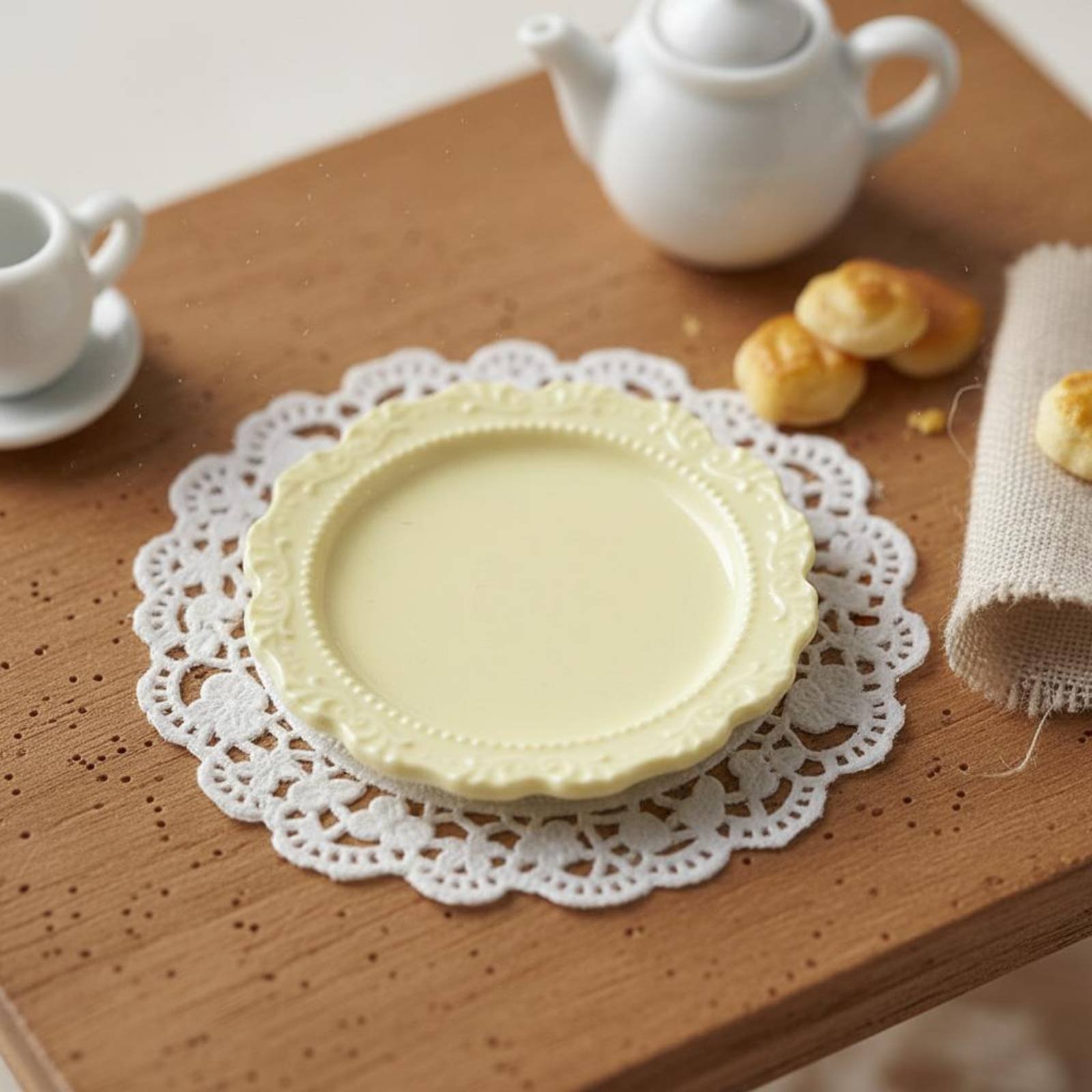 Vintage Fashion Plates Toy - Piring Makan Miniatur Desain Vintage Dekoratif