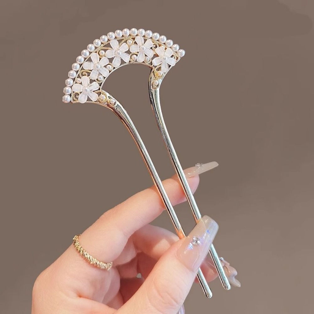 Vintage Fashion Jewelry - 1 Buah Aksesori Rambut U-Pin Mutiara