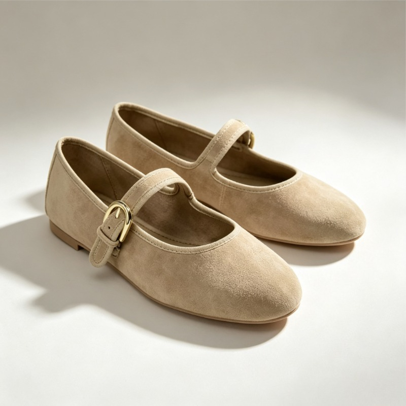 Vintage Old Fashion - Sepatu Mary Jane Wanita Vintage Suede