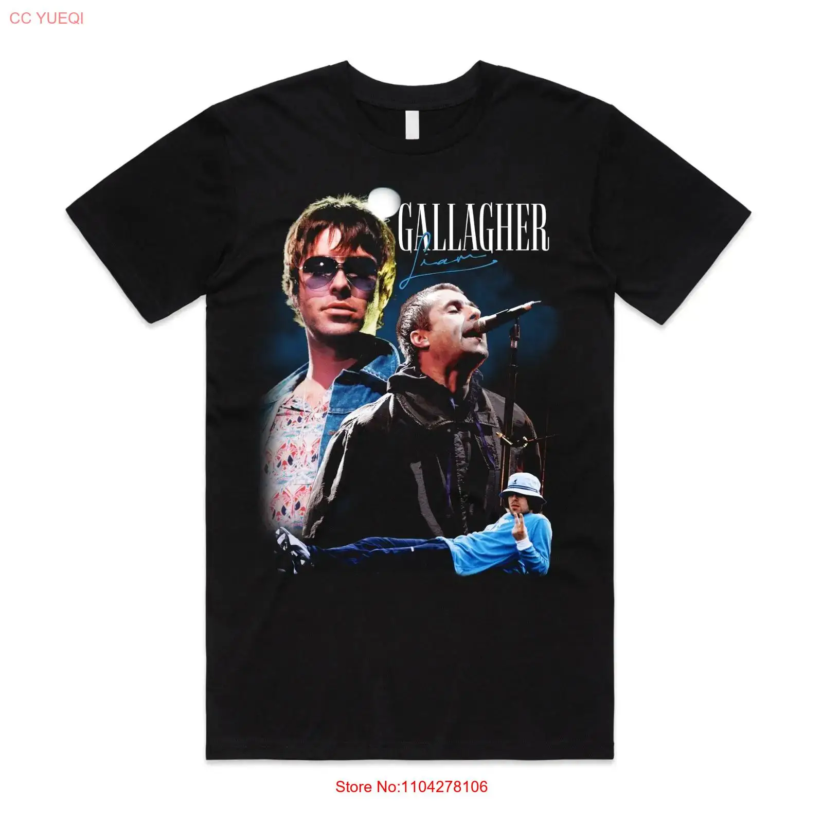 Vintage Fashion Eu - Kaos Homage Liam Gallagher, Atasan Retro