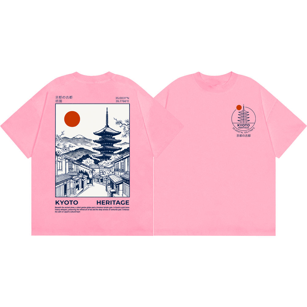 Kaus Grafis Pagoda Warisan Kyo - Vintage Fashion Kyoto ulasan dan harga