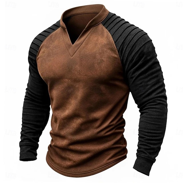 Kemeja Henley Raglan Lengan Pa - Vintage Old Fashion ulasan dan harga