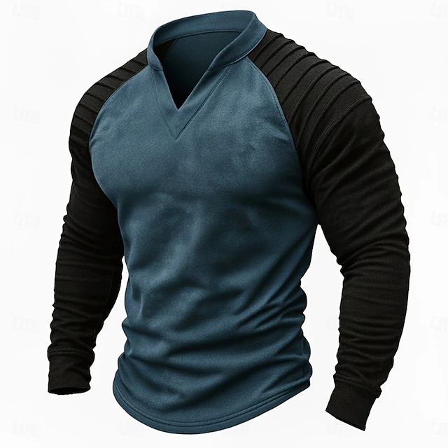 Kemeja Henley Raglan Lengan Pa - Vintage Old Fashion ulasan dan harga