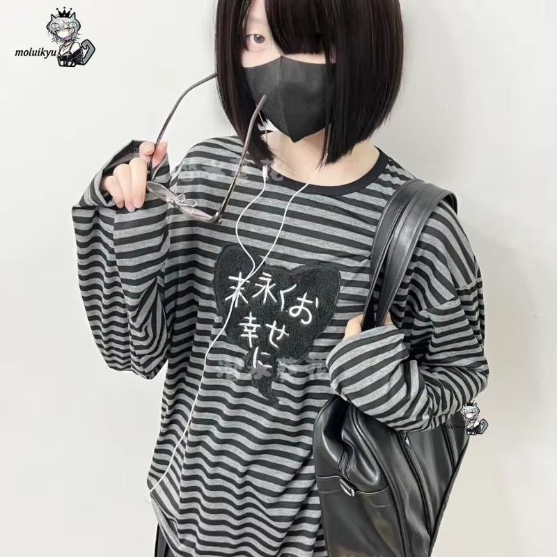 Kaos Lengan Panjang Kerah O Vi - Vintage Y2K ulasan dan harga