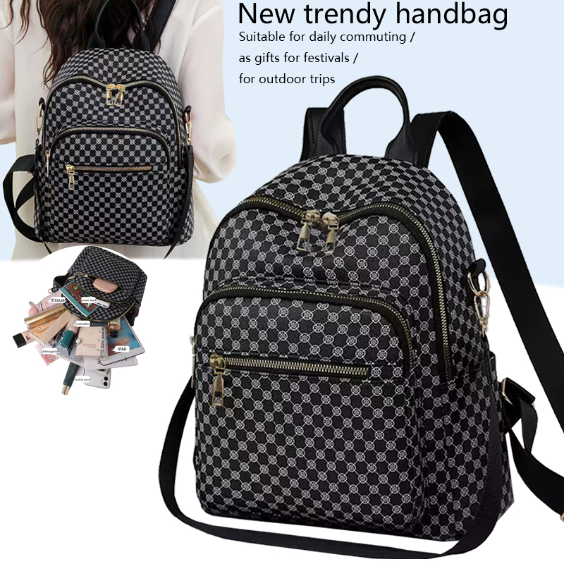 Tas Ransel PU Motif Geometris  - Vintage Fashion Boutique ulasan dan harga