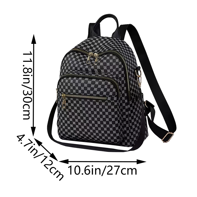 Tas Ransel PU Motif Geometris  - Vintage Fashion Boutique ulasan dan harga
