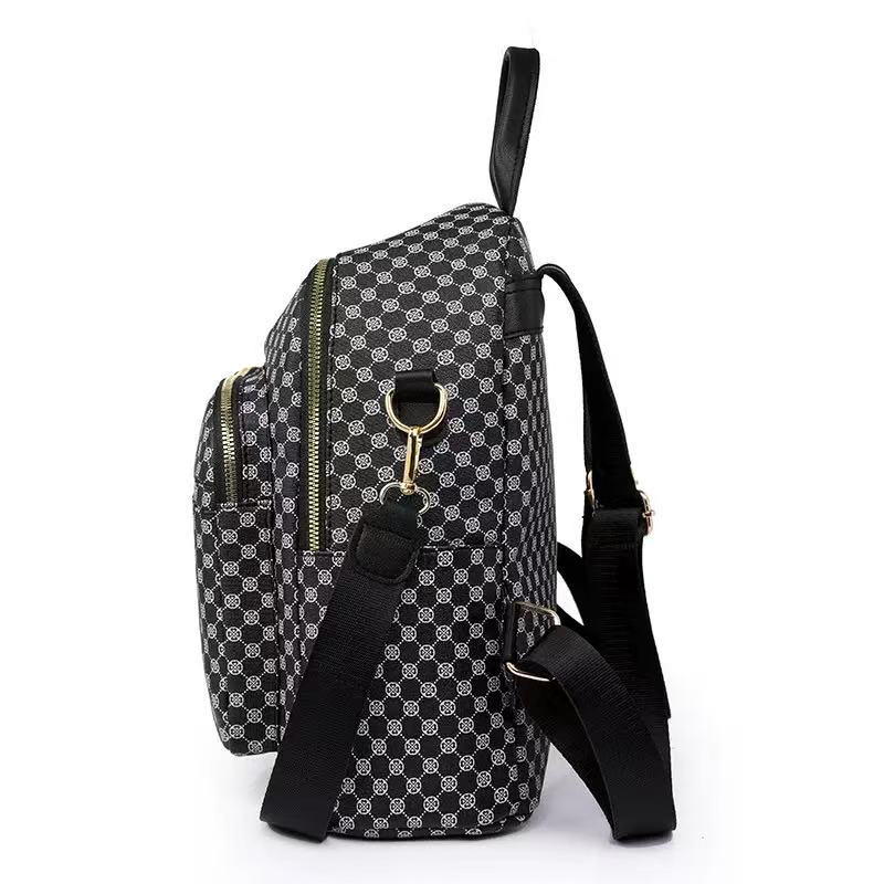 Tas Ransel PU Motif Geometris  - Vintage Fashion Boutique ulasan dan harga