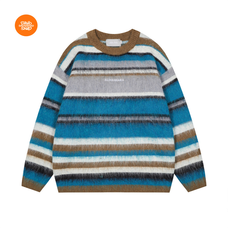 DAVIDSHAO Sweater Bergaris Moh - Vintage Fashion Eu ulasan dan harga