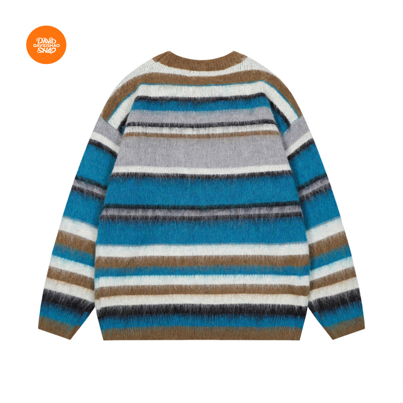 DAVIDSHAO Sweater Bergaris Moh - Vintage Fashion Eu ulasan dan harga