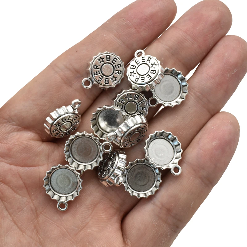 15 buah perak antik topi bir j - Vintage Fashion Jewelry ulasan dan harga