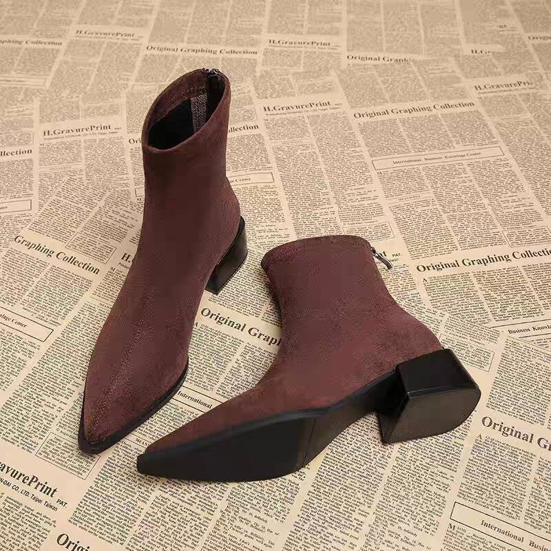Sepatu Bot Wanita Hak Rendah M - Vintage Old Fashion ulasan dan harga