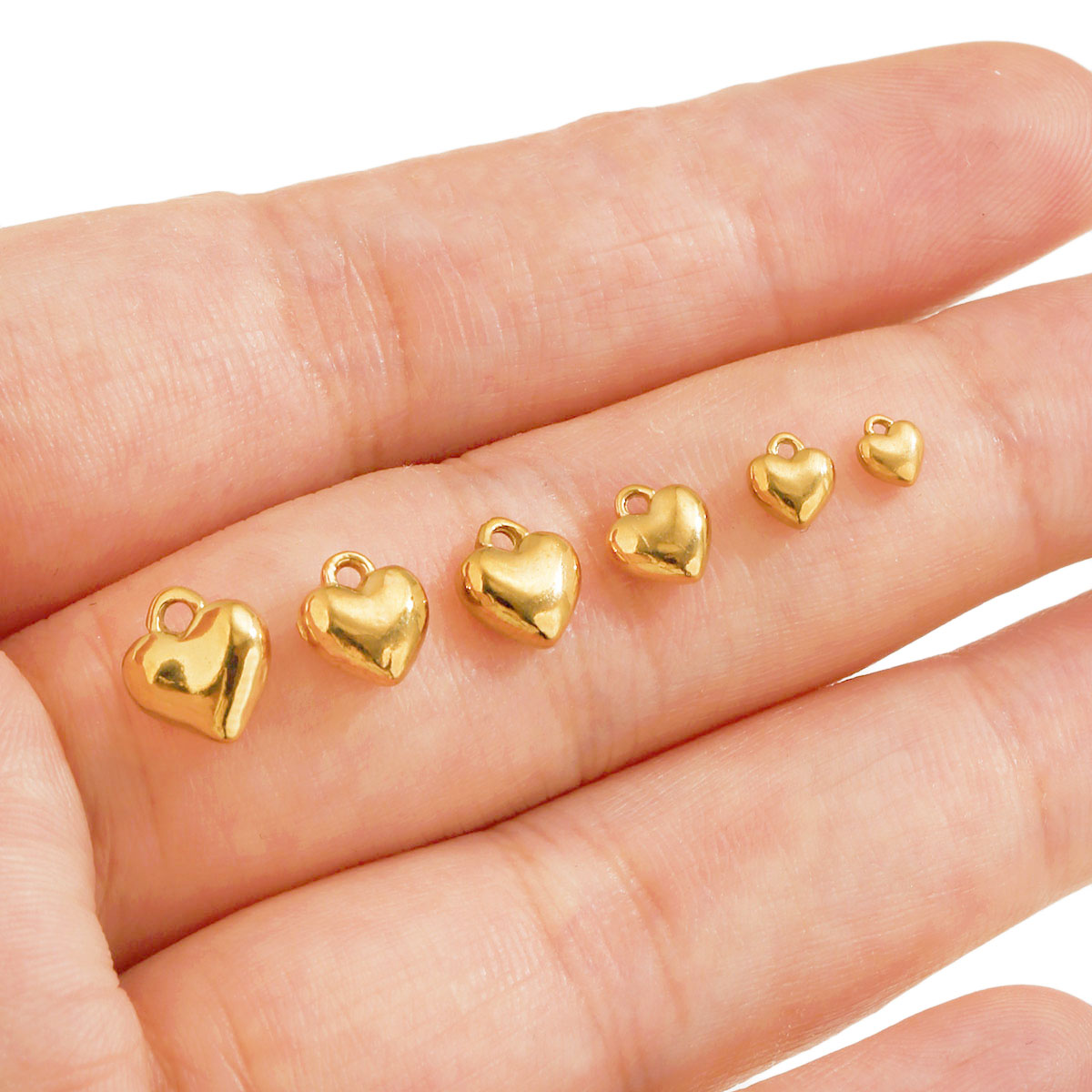 20Pcs Liontin Hati 3D Solid 18 - Vintage Fashion Wholesale ulasan dan harga
