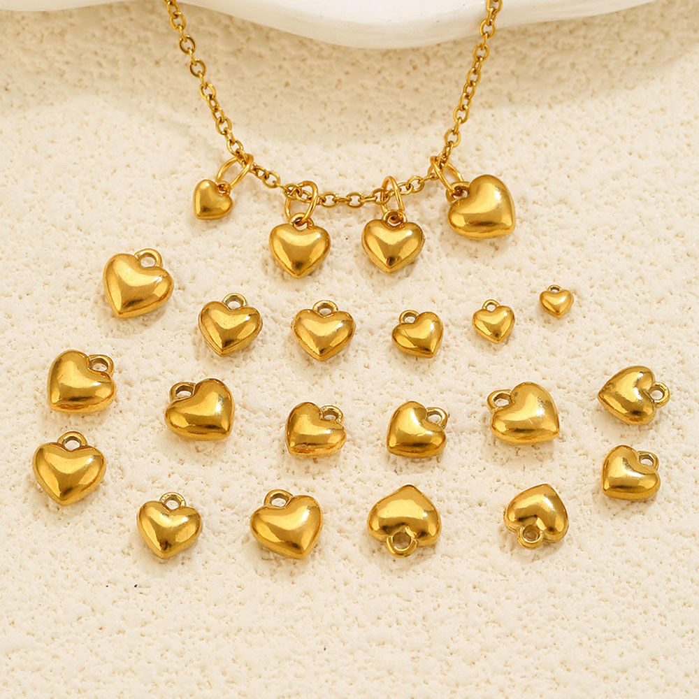 20Pcs Liontin Hati 3D Solid 18 - Vintage Fashion Wholesale ulasan dan harga