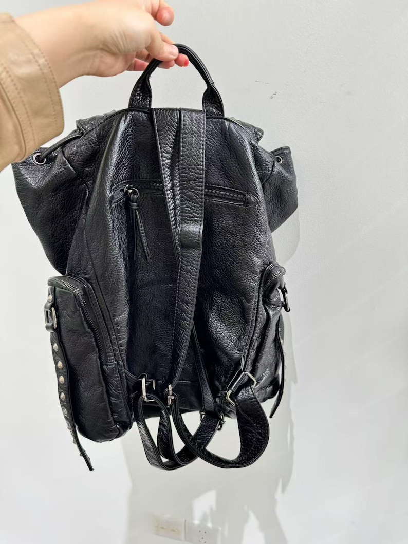 Tas Bahu Kulit PU Punk Gotik R - Vintage Fashion Boutique ulasan dan harga
