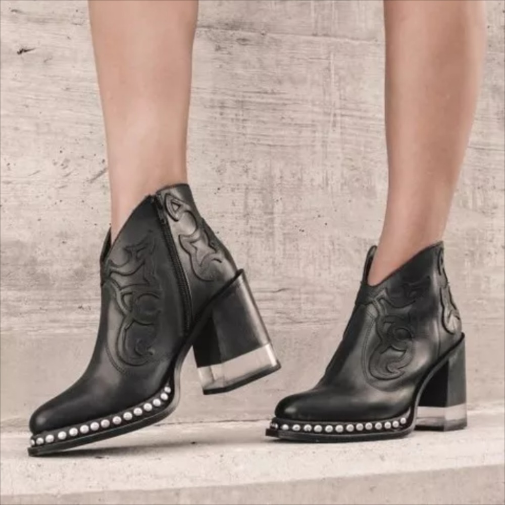 Sepatu bot kulit wanita, bot A - Vintage Fashion Boutique ulasan dan harga