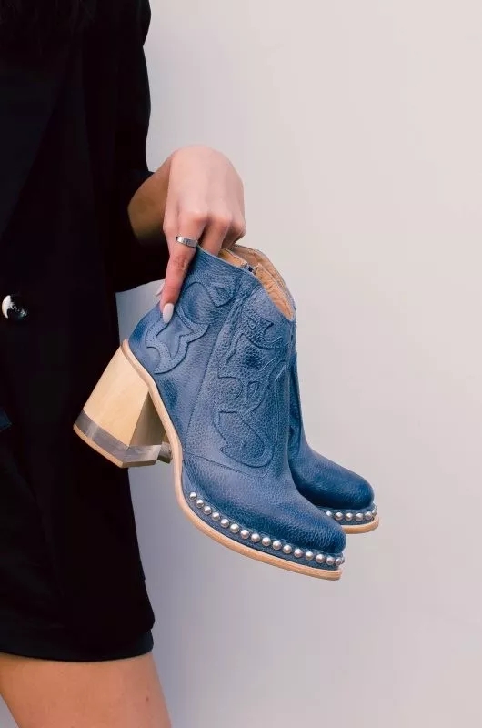 Sepatu bot kulit wanita, bot A - Vintage Fashion Boutique ulasan dan harga
