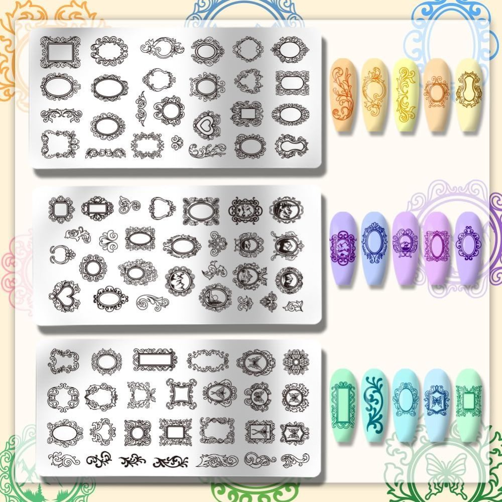3pcs Plat Stamping Kuku Bingka - Vintage Fashion Photos ulasan dan harga