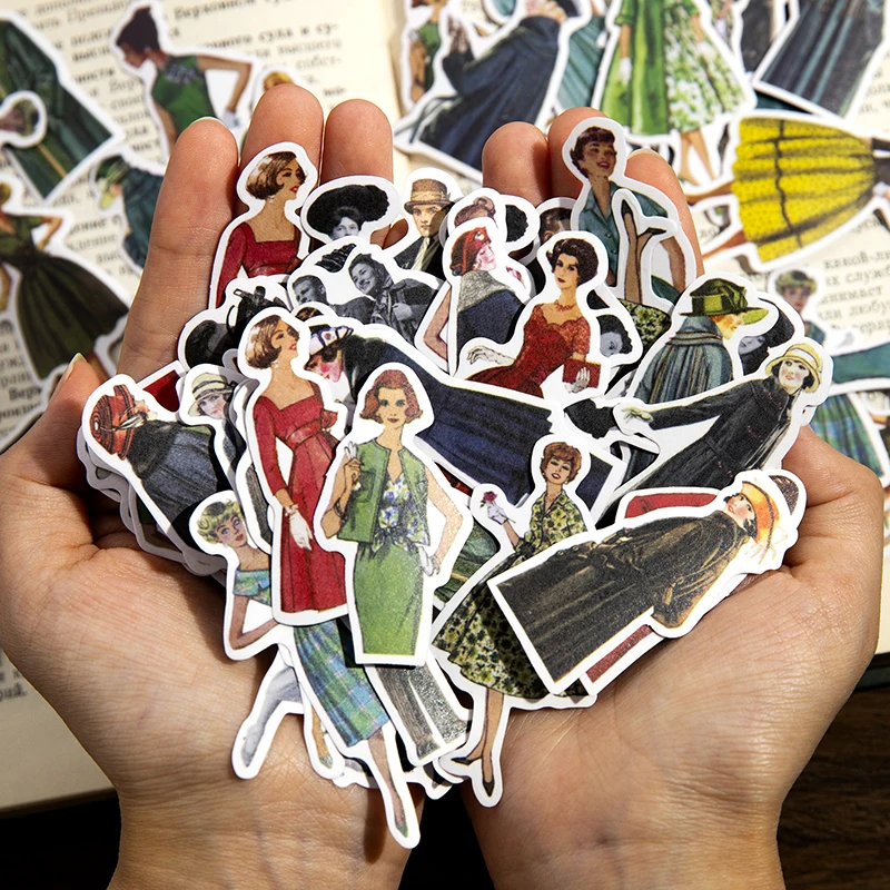 30pcs Stiker Vintage Wanita Pr - Vintage Fashion Collage ulasan dan harga