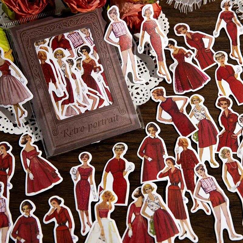 30pcs Stiker Vintage Wanita Pr - Vintage Fashion Collage ulasan dan harga