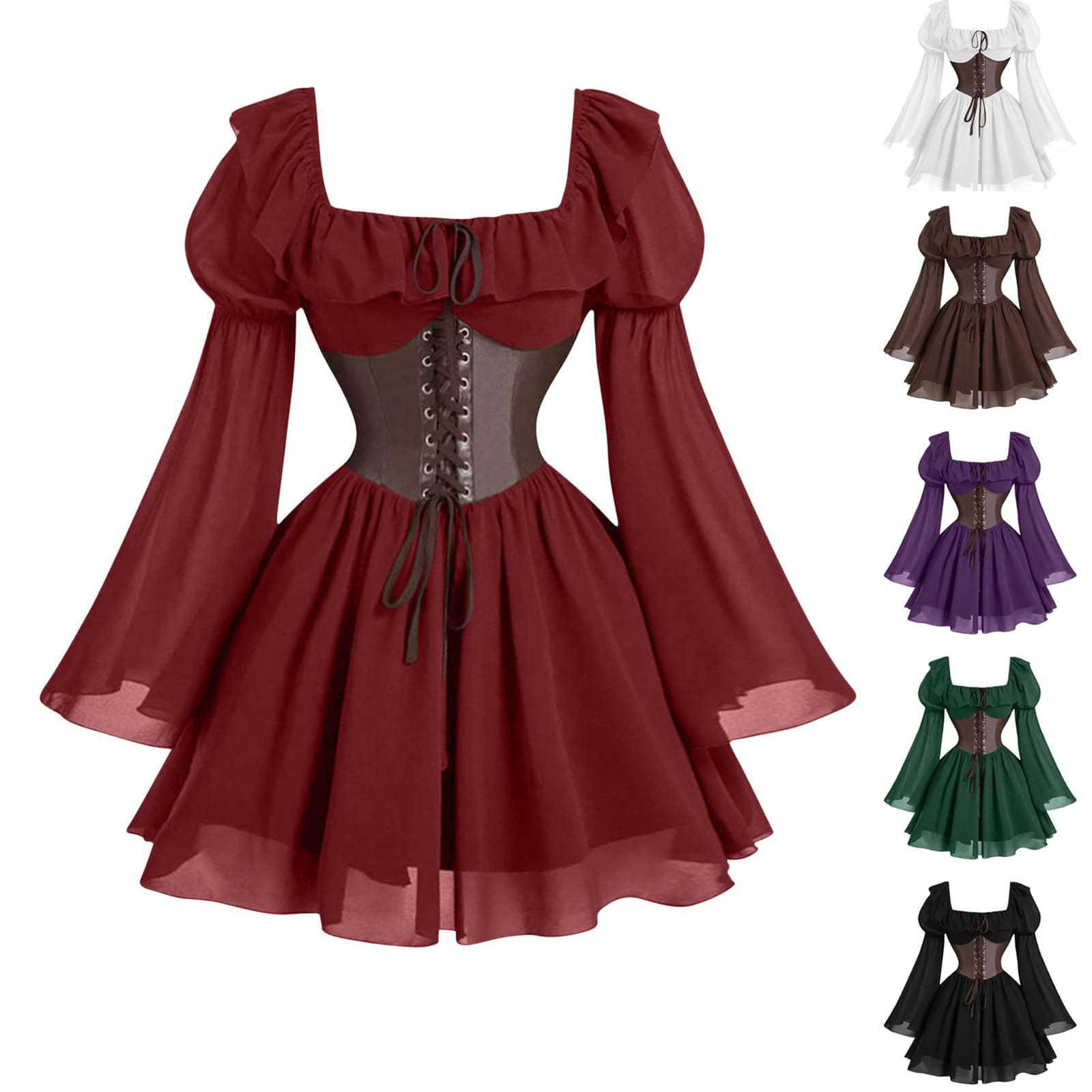 Gaun Wanita Lengan Panjang Gay - Vintage Victorian Fashion ulasan dan harga