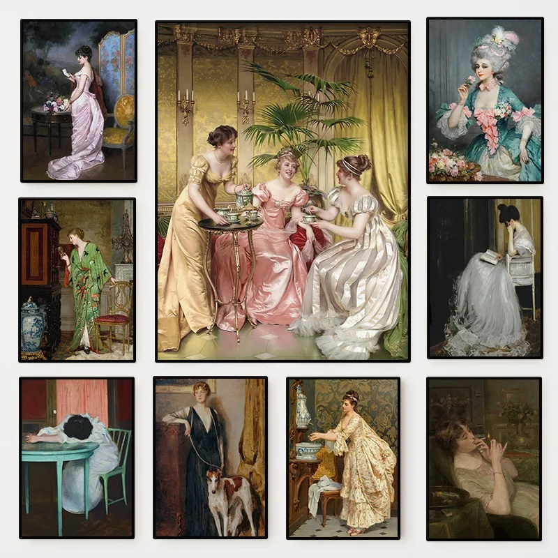 Poster Potret Wanita Renaisans - Vintage Victorian Fashion ulasan dan harga