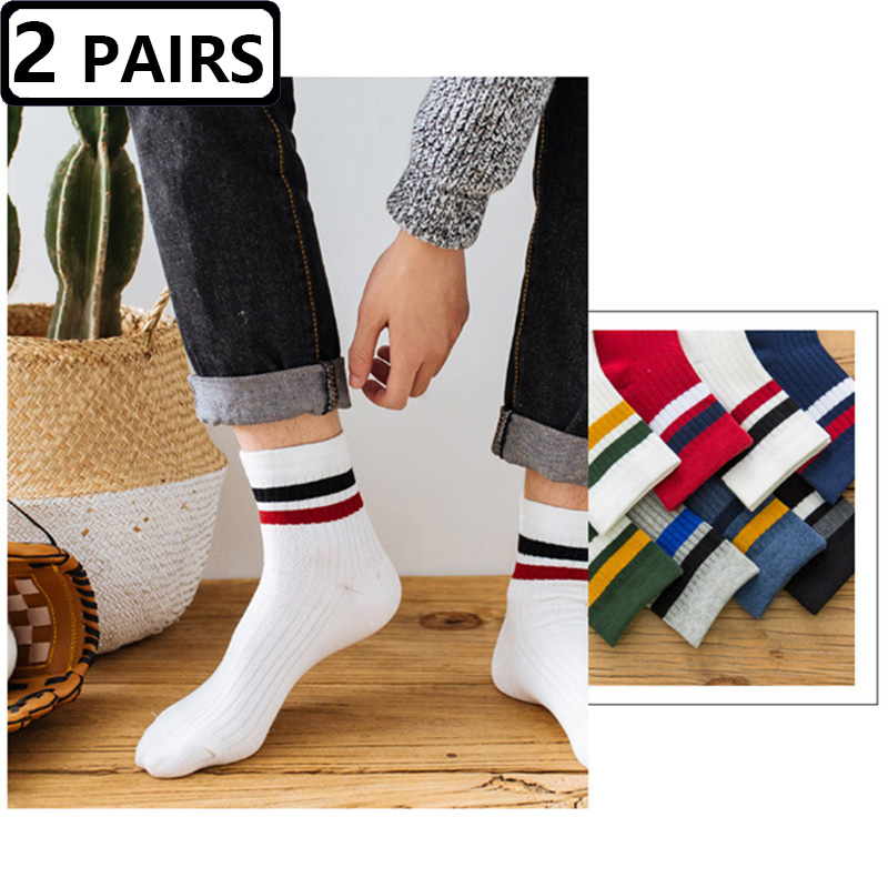 2 Pasang Kaus Kaki Pria Kaus K - Vintage Fashion Eu ulasan dan harga